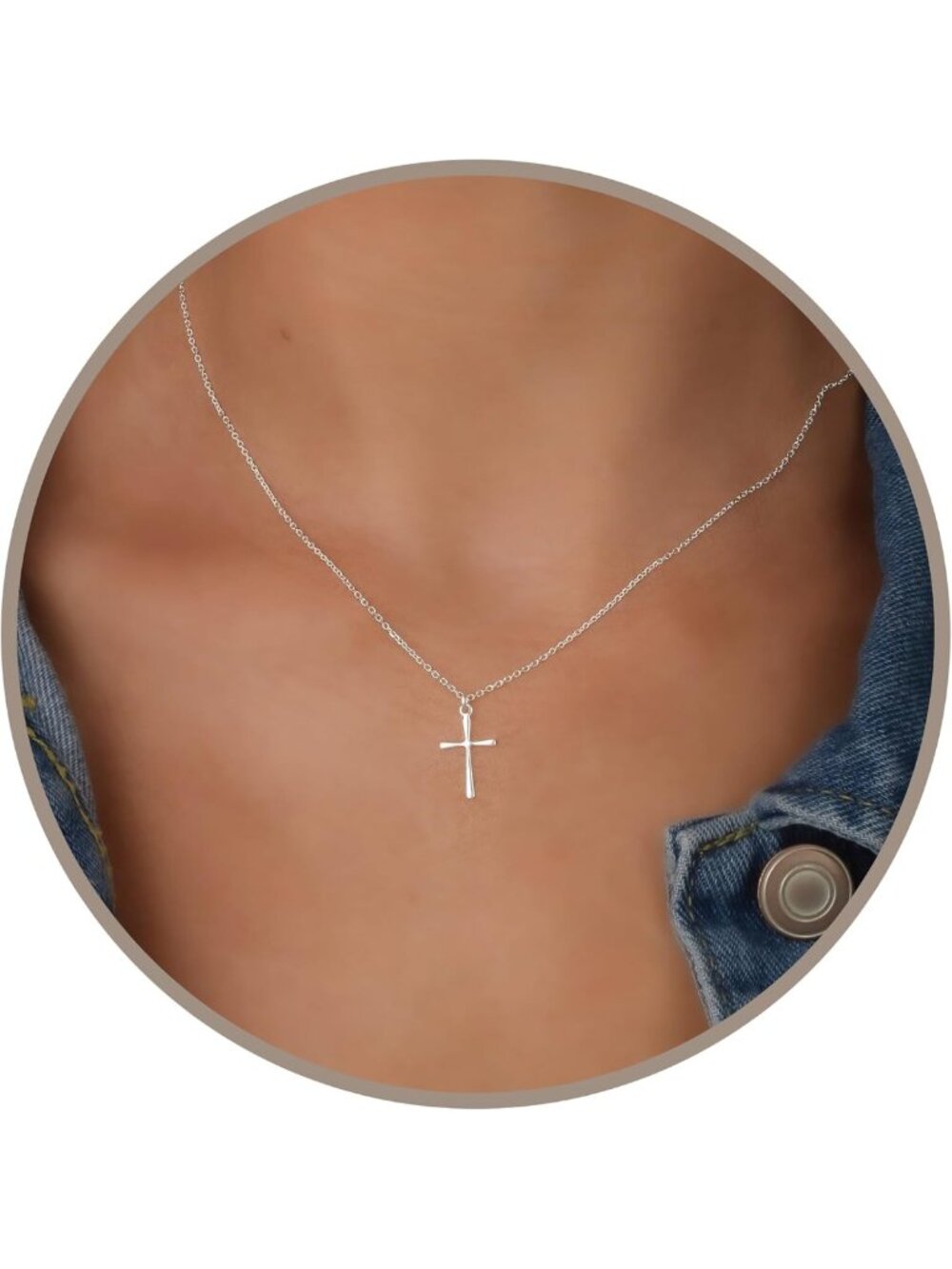 Dainty Minimalist Cross Necklace for Women | Elegant Pendant Jewelry Gift